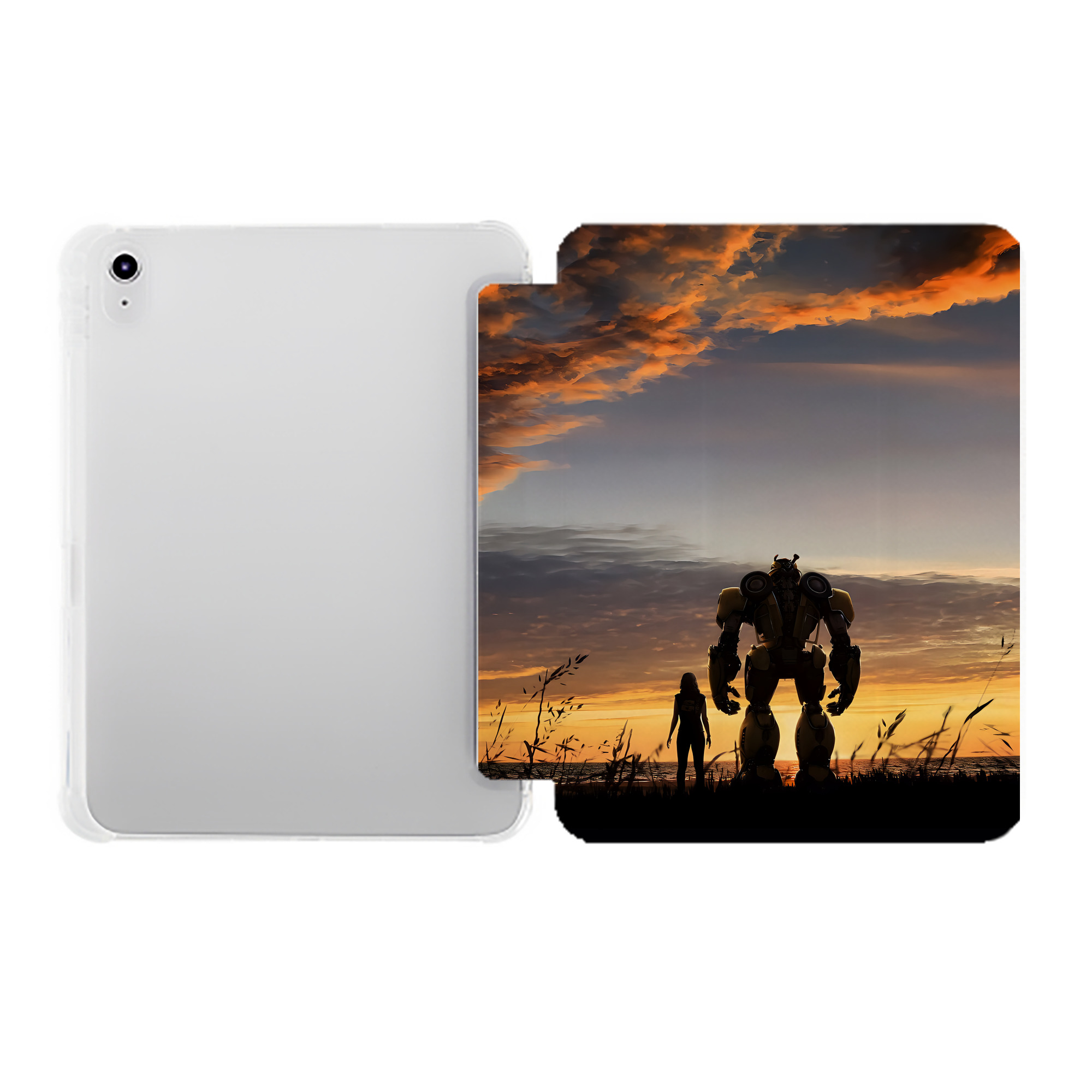 （画像用） Transformers トランスフォーマー IPad ケース ペン収納付き 三つ折りスタンド PUレザー×シリコン 対応機種9.5/10.5/10.9インチ
